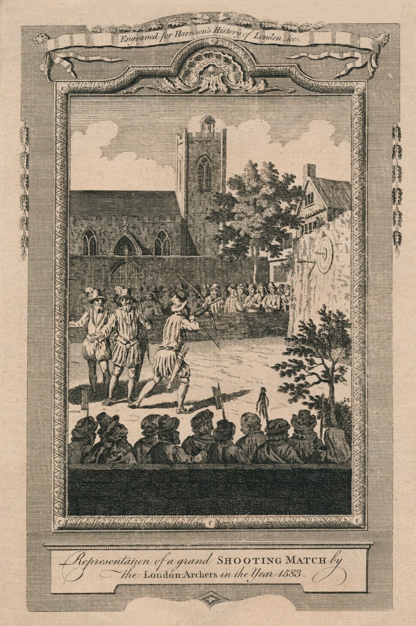 1583, 1775 yılında Londra Okçuları tarafından büyük bir Atış Maçının temsili. by Unbekannt