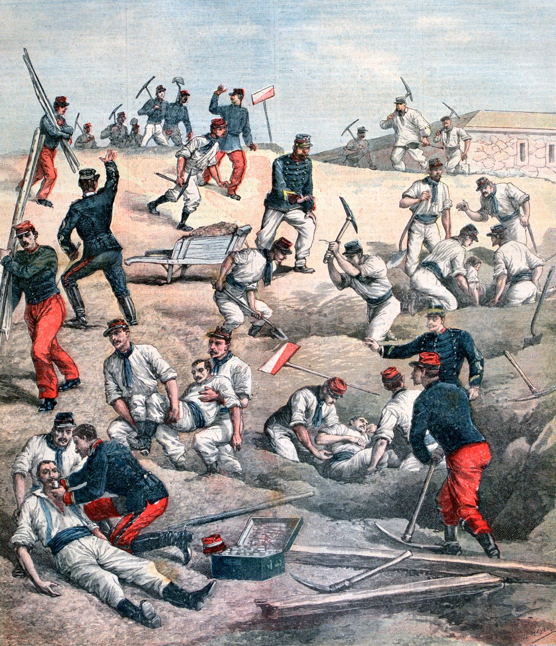 Aubervilliers kalesinde kurbanların kurtarılması, 1892. by Unbekannt