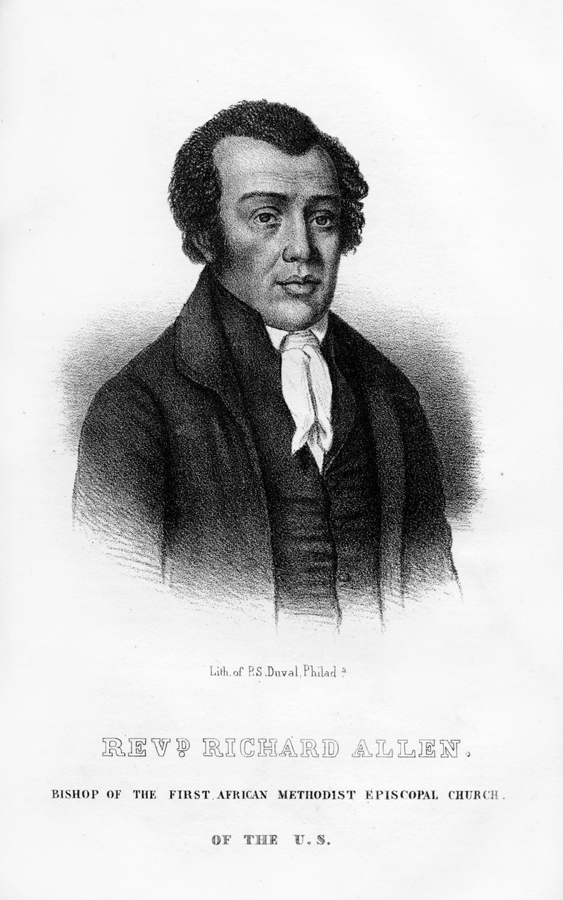 Richard Allen, Afrika Metodist Piskoposluk Kilisesi'nin Afrika kökenli Amerikalı kurucusu, 1854 by Unbekannt