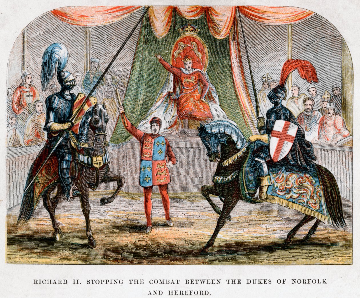 Richard II, Norfolk Dükleri ve Hereford arasındaki savaşı durdurdu, 1398 by Unbekannt