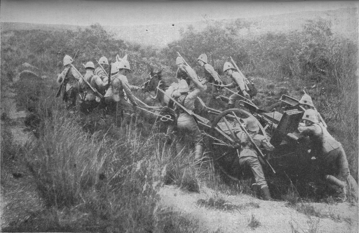 Tüfek Tugayı Maxim ile Tepe Tırmanışı Pratiği Yapıyor, 1902 by Unbekannt