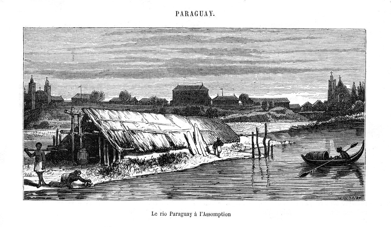 Paraguay Nehri, Güney Amerika, 19. yüzyıl by Unbekannt