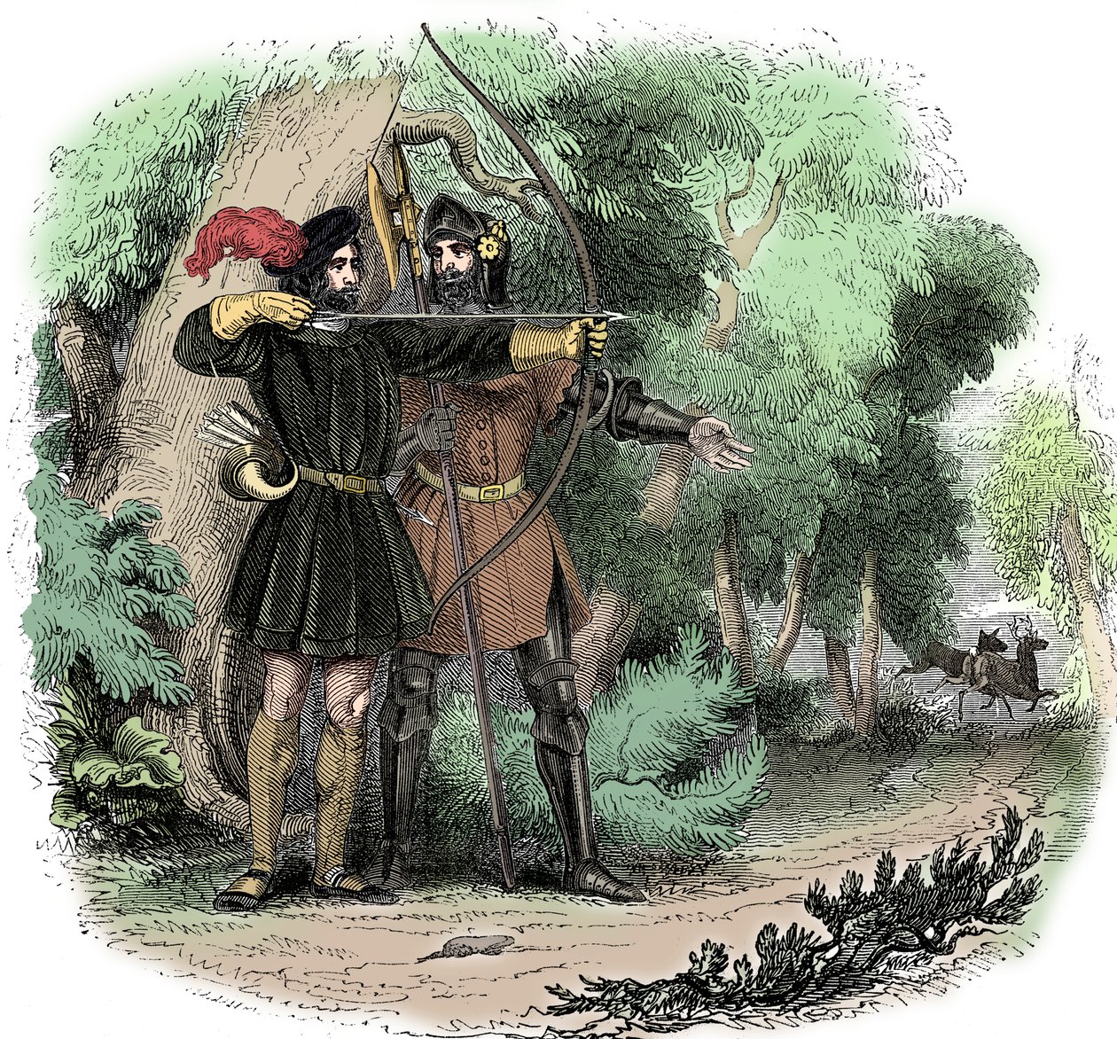 Robin Hood, efsanevi İngiliz halk kahramanı ve kanun kaçağı ve yoksulların şampiyonu, 19. yüzyılın başlarında by Unbekannt