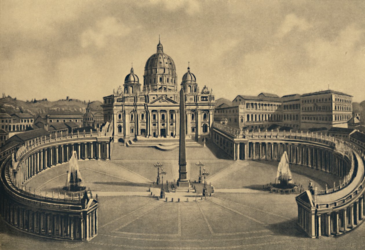 Roma - Bazilika ve S. Peter Meydanı. Vatikan Sarayı, 1910 by Unbekannt