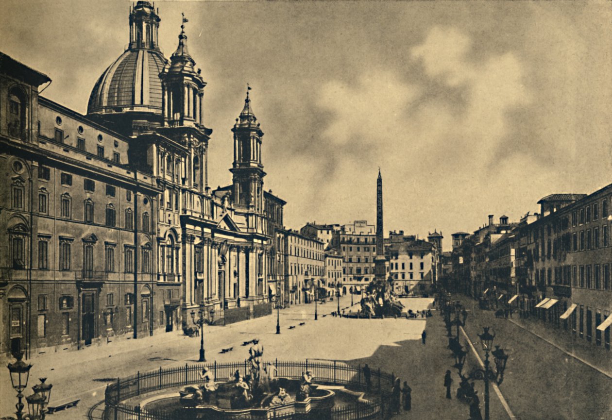 Roma - Circo Agonale - Aziz Agnes Kilisesi - Fontains, Bernini, 1910 by Unbekannt