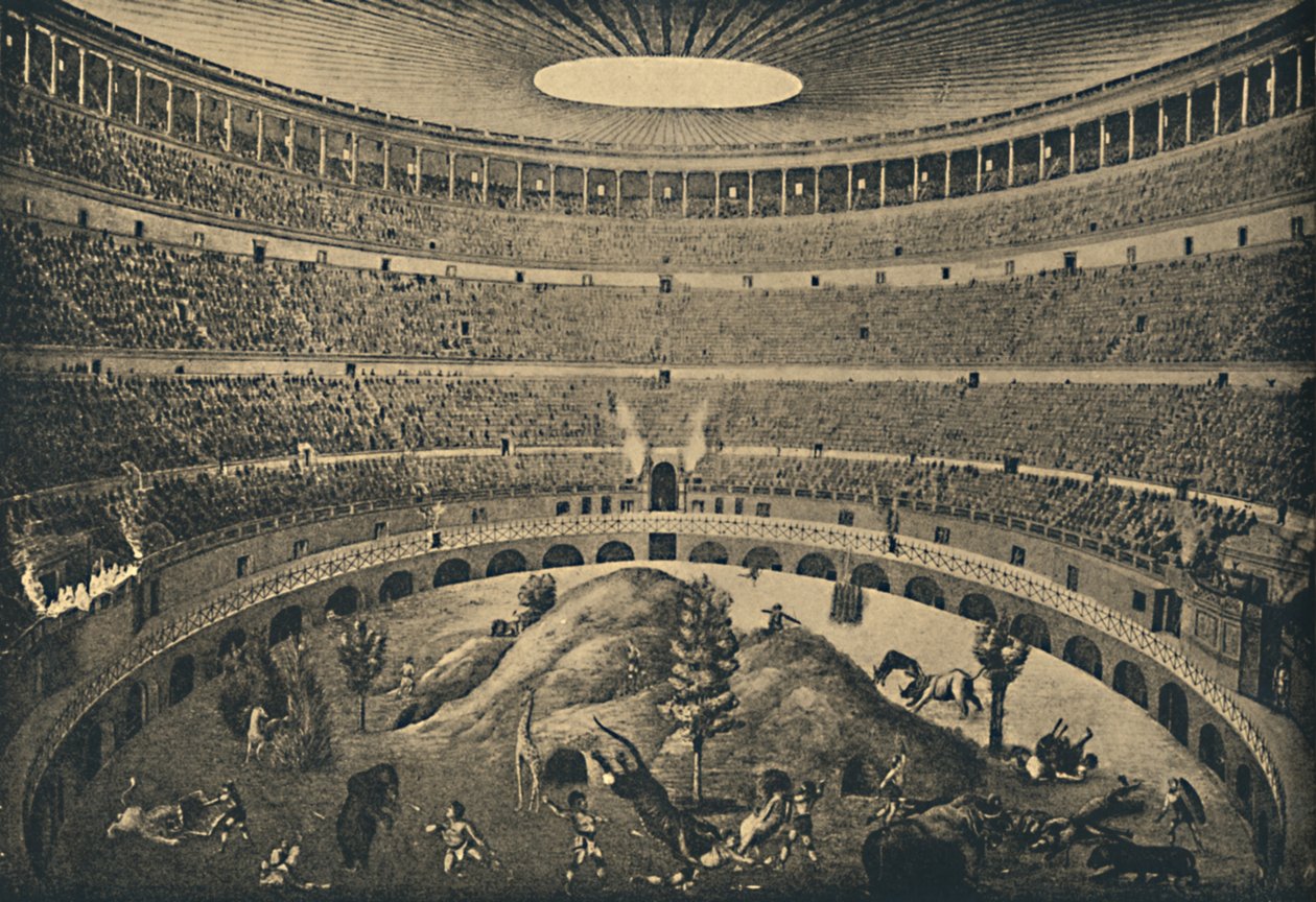 Roma - Kolezyum - Bir vahşi hayvan avının yeniden inşası, 1910 by Unbekannt