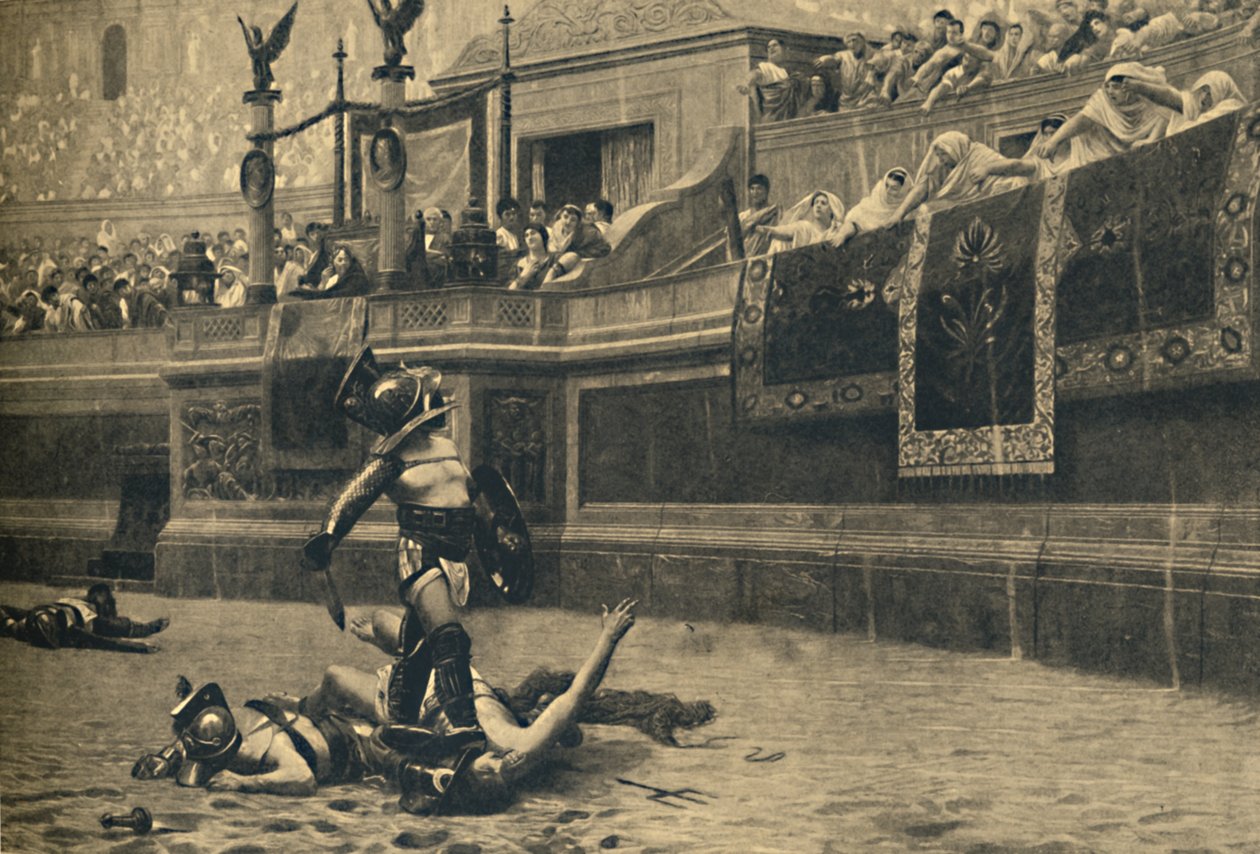 Roma - Kolezyum - Bir gladyatör dövüşünde başparmak aşağı, 1910 by Unbekannt