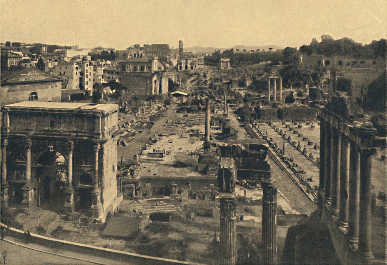 Roma - Roma Forumu'nun Genel Görünümü, 1910. by Unbekannt