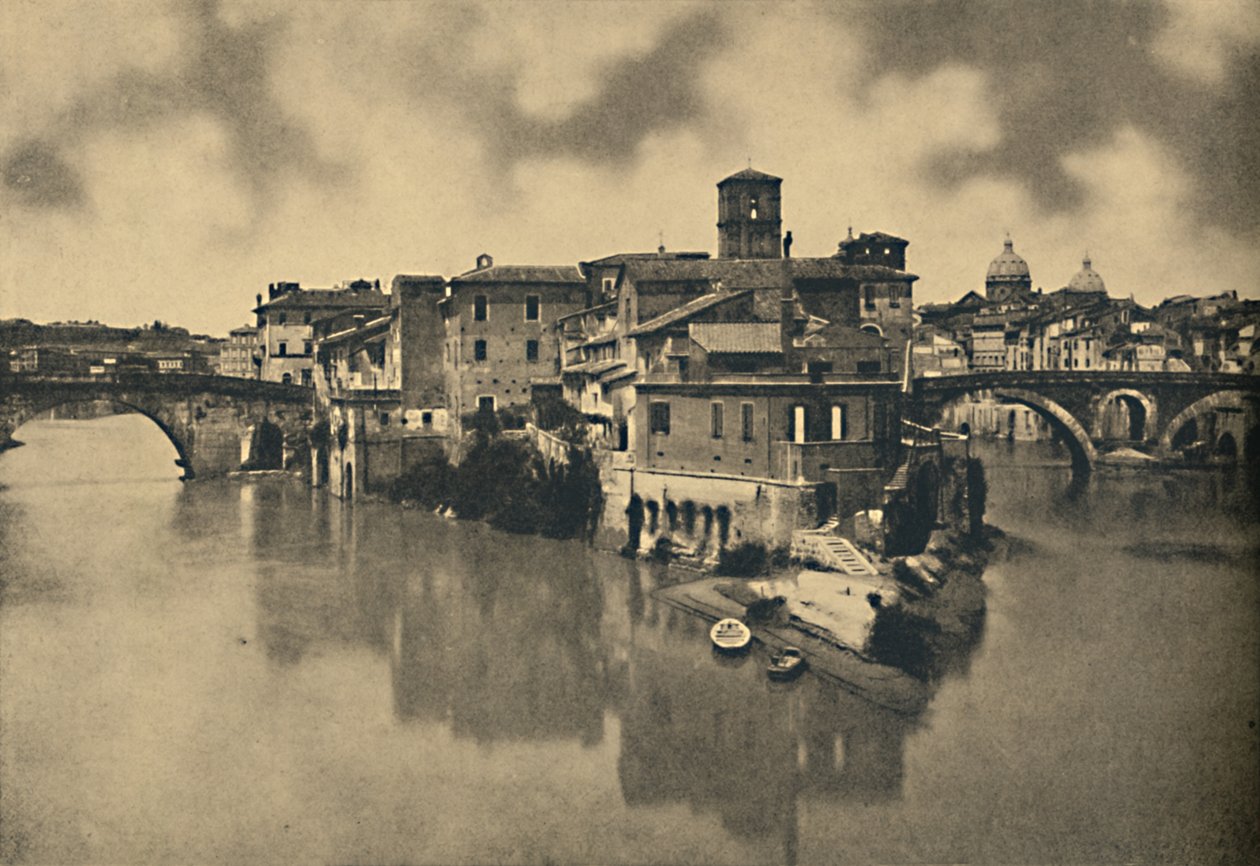Roma - Tiberine Adası ve antik Caestius ve Fabritius Köprüleri, 1910 by Unbekannt