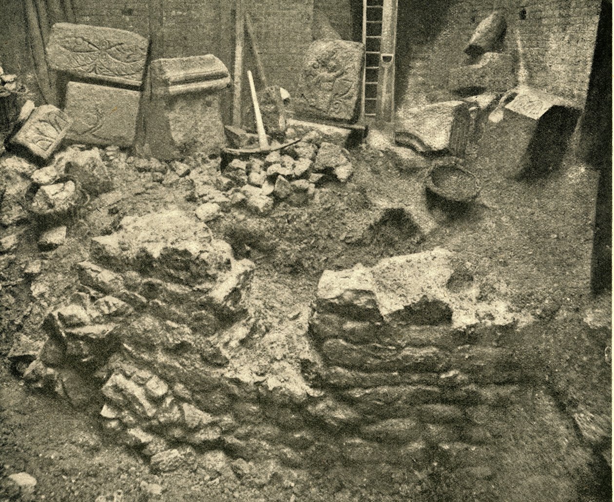 Londra Duvarı Burcunda Bulunan Roma Kalıntıları, 1908 by Unbekannt