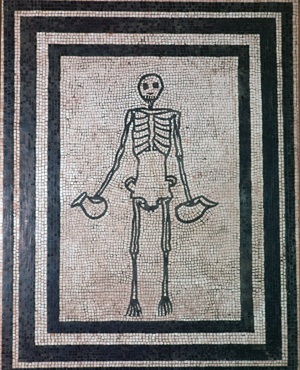 Bir iskeletin Roma mozaiği, 1. yüzyıl by Unbekannt