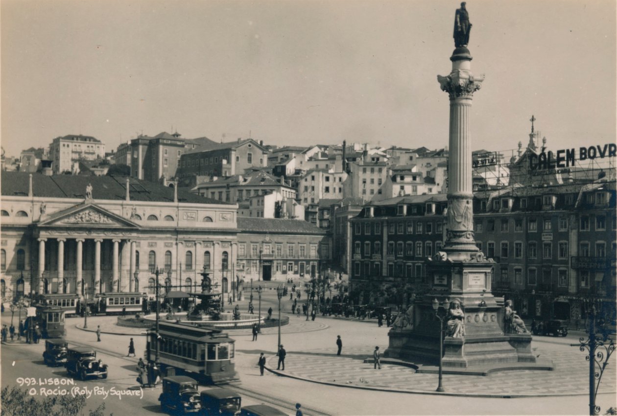 Rossio Meydanı, Lizbon, Portekiz, 1936 by Unbekannt