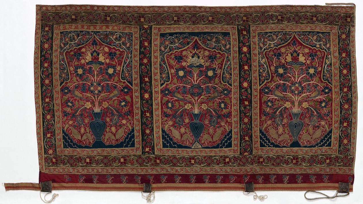 Üç panel C, 1834-1848 ile Muhammed Şah duvar paneli için yapılmış Kraliyet Yuvarlak Çadır. by Unbekannt