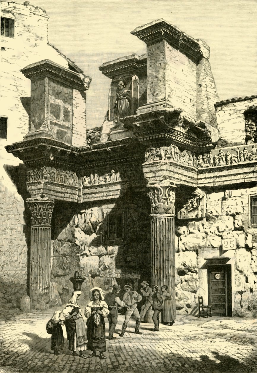 Nervas Forum Bölümünün Harabeleri, Roma, 1890. by Unbekannt