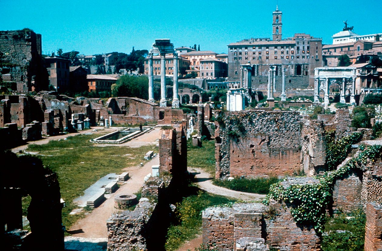 Forum Harabeleri, solda Vestals Evi ile Roma by Unbekannt