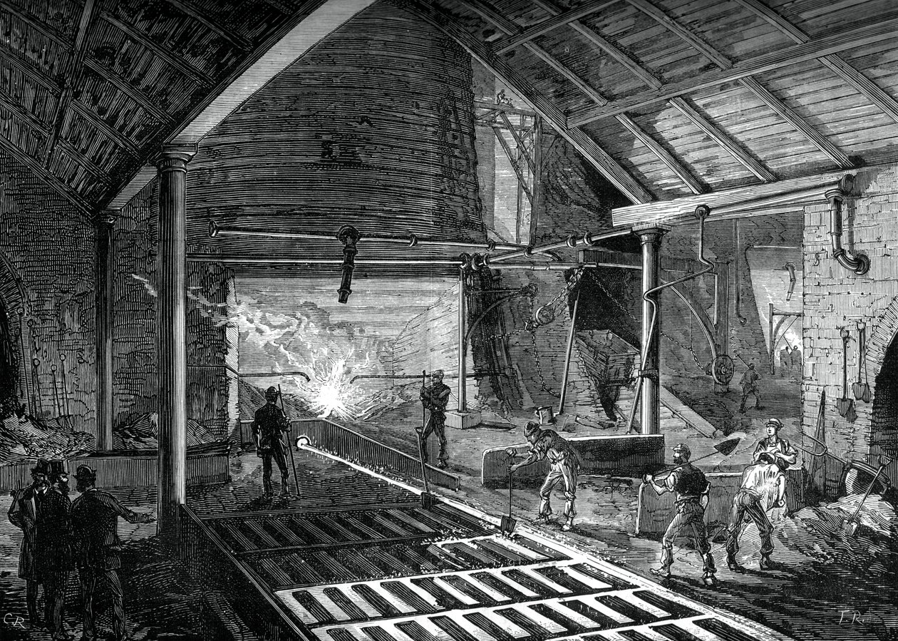 Domuzların içine erimiş demirin çalıştırılması, c1880 by Unbekannt