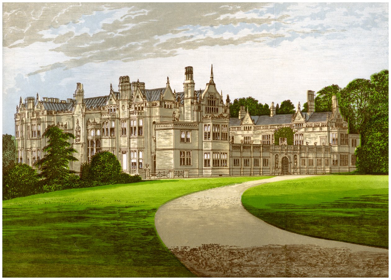 Rushton Hall, Northamptonshire, Clarke-Thornhall ailesinin evi, c1880 by Unbekannt