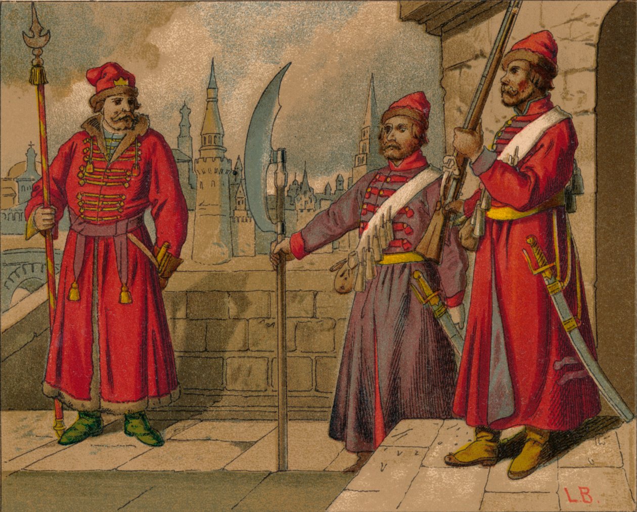 17. Yüzyılın Rus Strelitzi ve Türk Muhafızları - Subay, Erler, c19. yüzyıl by Unbekannt