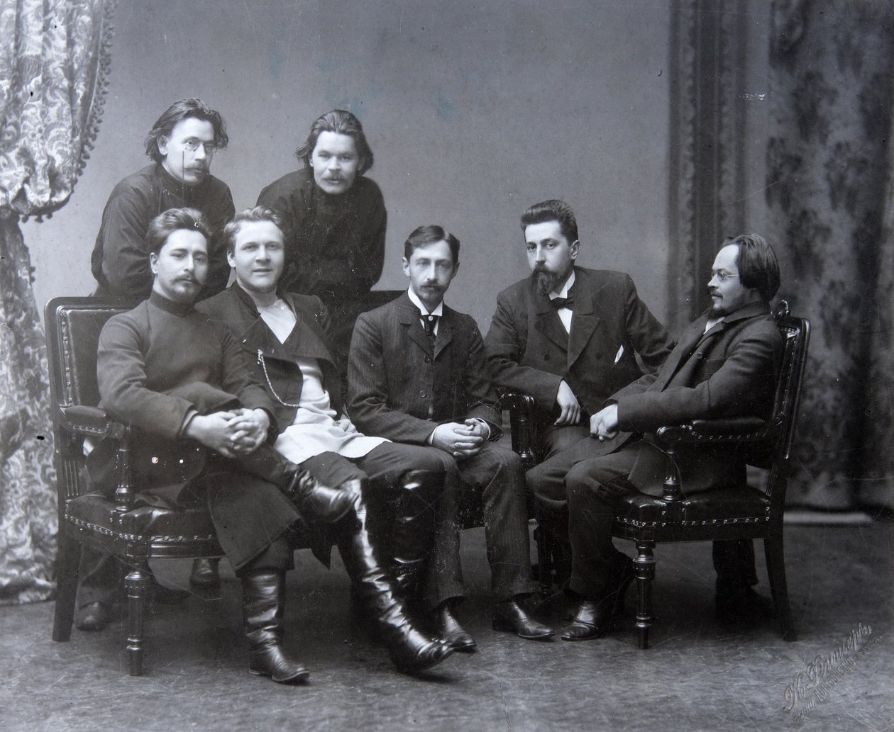 Rus yazar Maxim Gorky, Sreda Çarşamba edebiyat grubunda, 1902 by Unbekannt