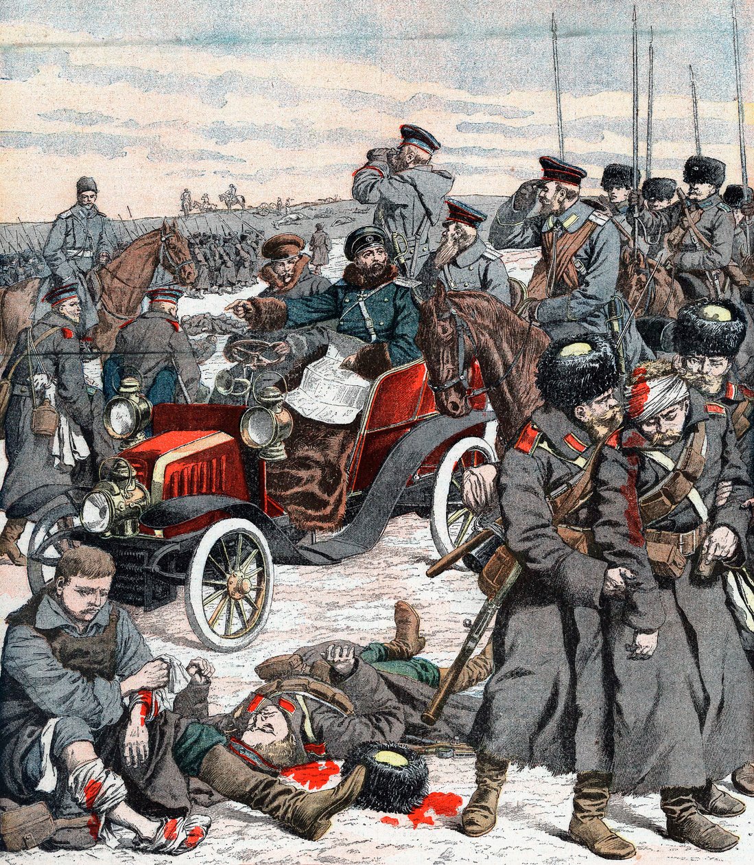 Kampanyayı arabasından yöneten Rus general, Rus-Japon Savaşı, 1904 by Unbekannt