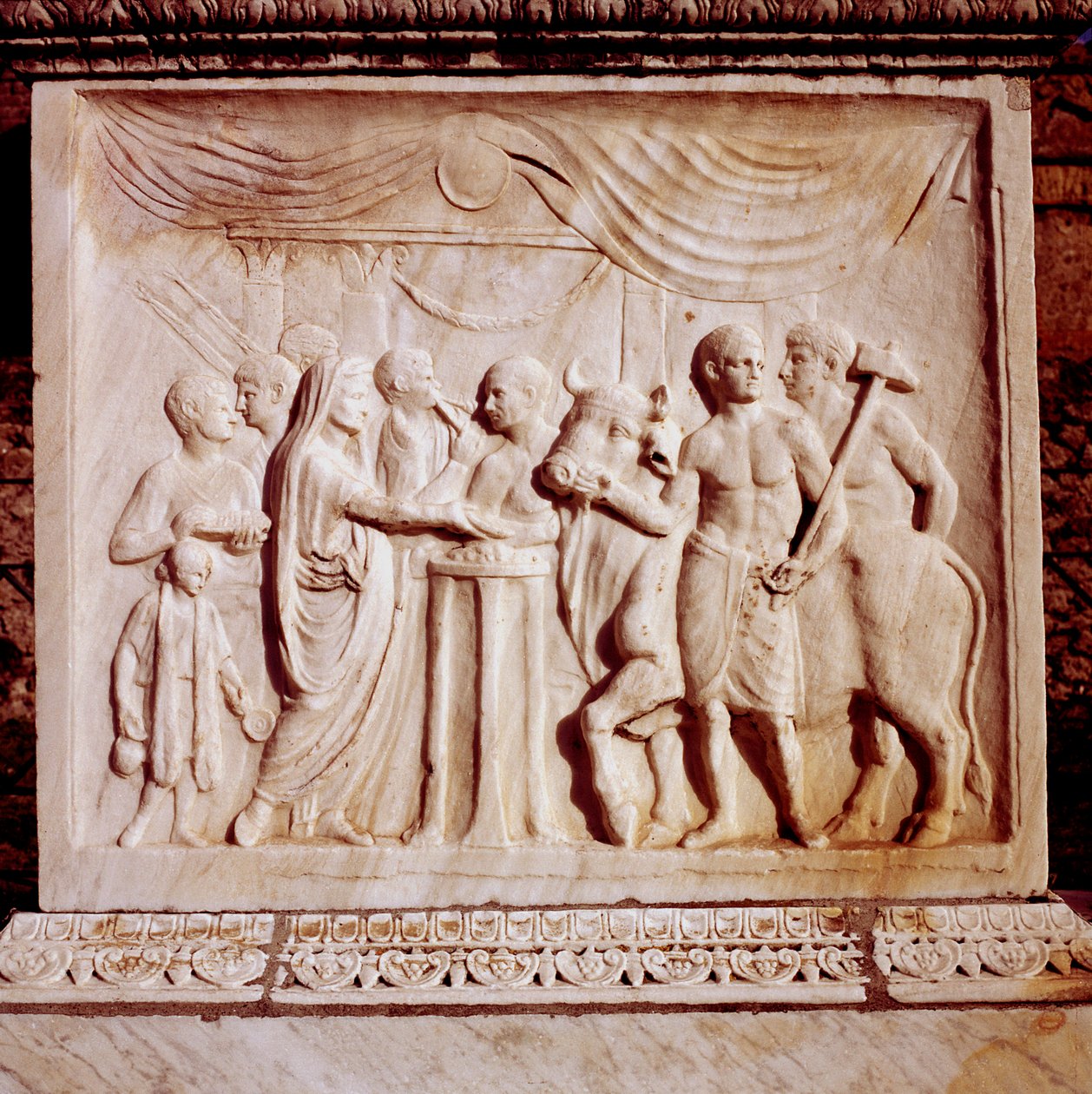 Bir öküzün kurban edilmesi, Vespasian Tapınağı, Pompeii, İtalya, 1. yüzyıl by Unbekannt