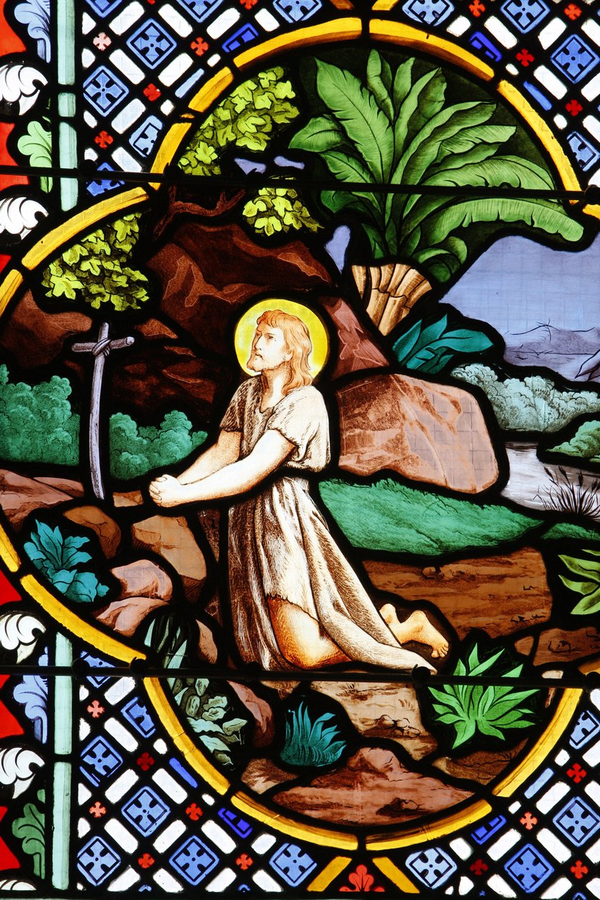 Saint-Corentin (Saint Corentin) Katedrali, Quimper Vitray: Vaftizci Yahya çölde, Quimper, Fransa by Unbekannt