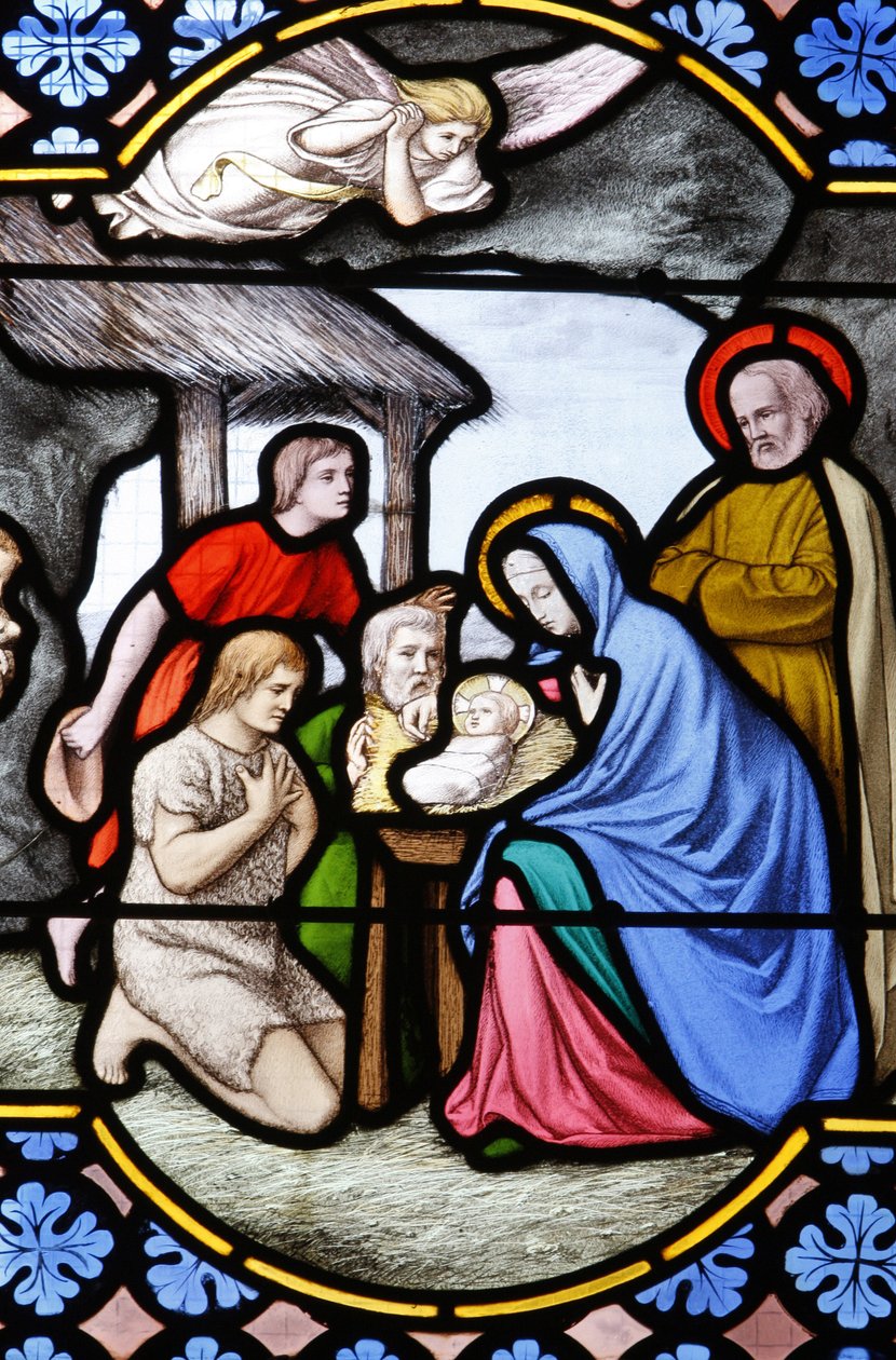 Saint-Corentin (Saint Corentin) Katedrali, Quimper Vitray: çobanların hayranlığı, Quimper, Fransa by Unbekannt