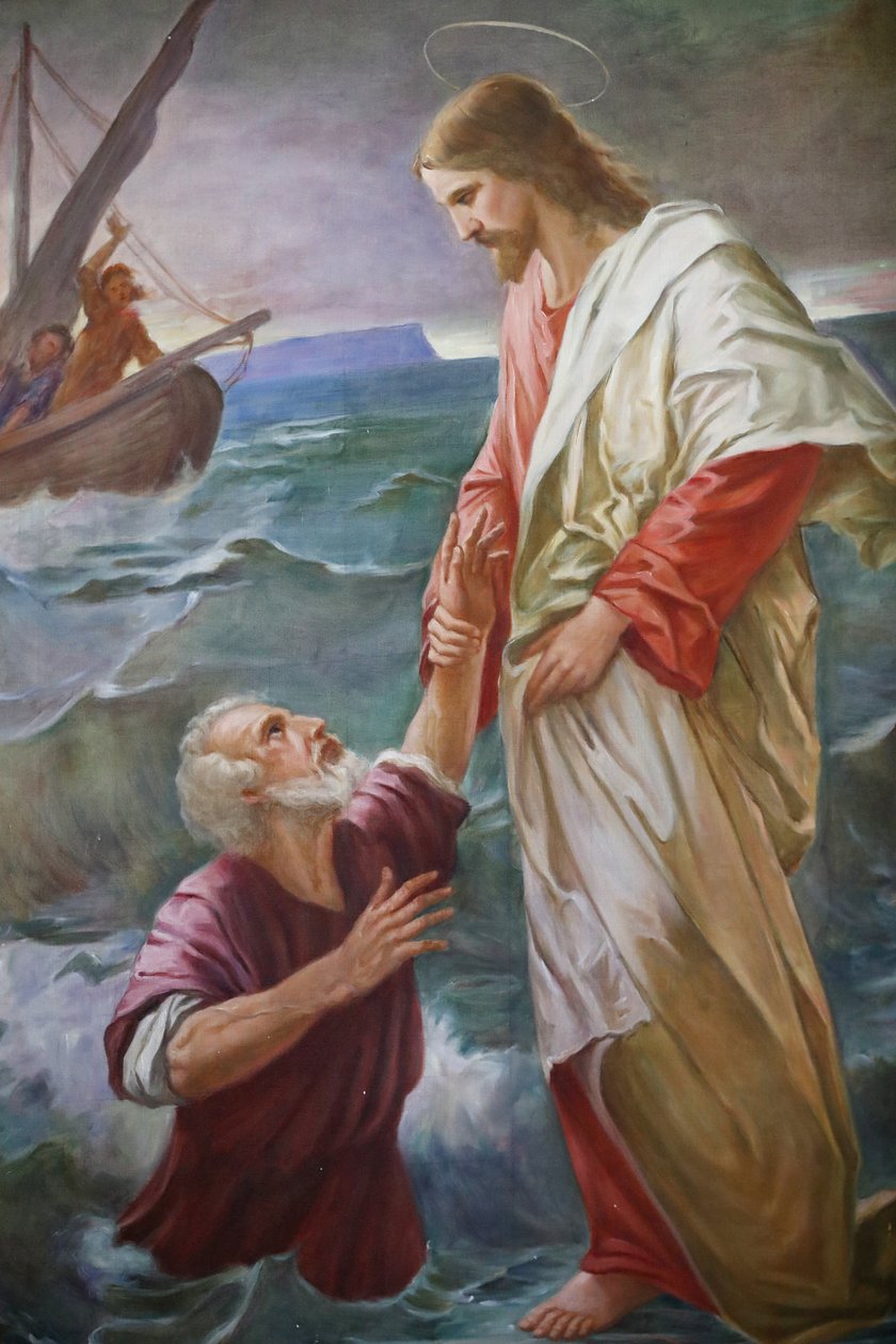 Saint-Grat Kilisesi. Tablo. Petrus su üzerinde İsa