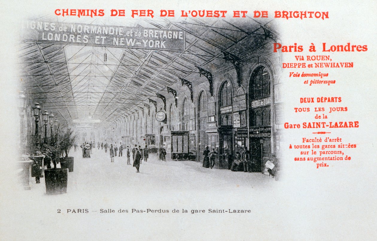 St. Lazare İstasyonu, Paris, c1900 by Unbekannt