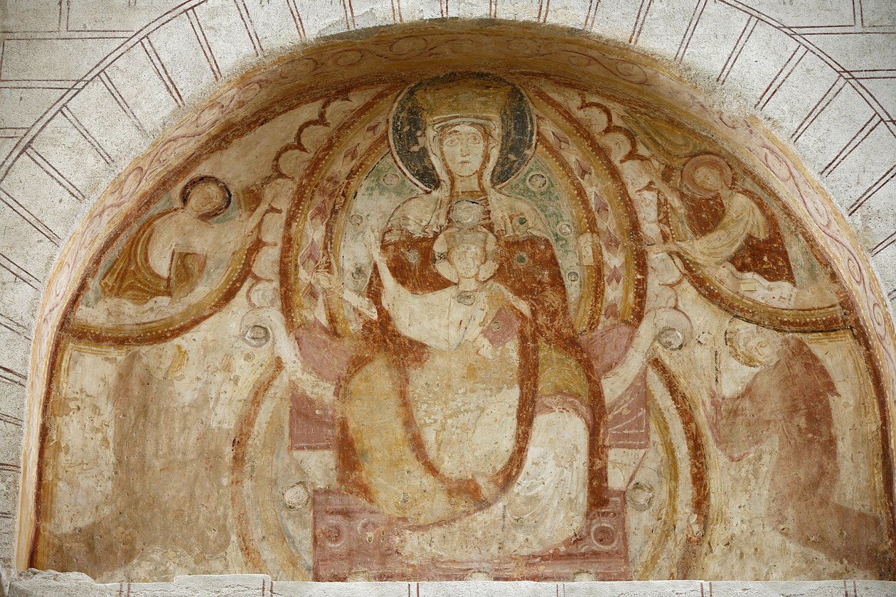 Saint-Savin abbey tympanum: Bakire ve çocuk, Saint-Savin-sur-Gartempe, Fransa by Unbekannt