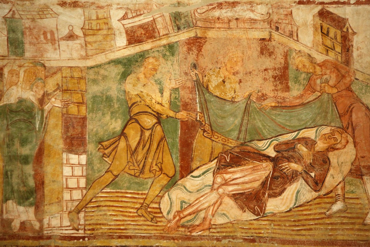 Saint-Savin sur Gartempe manastır kilisesi Nave tonoz boyama: Nuh Saint-Savin Fransa