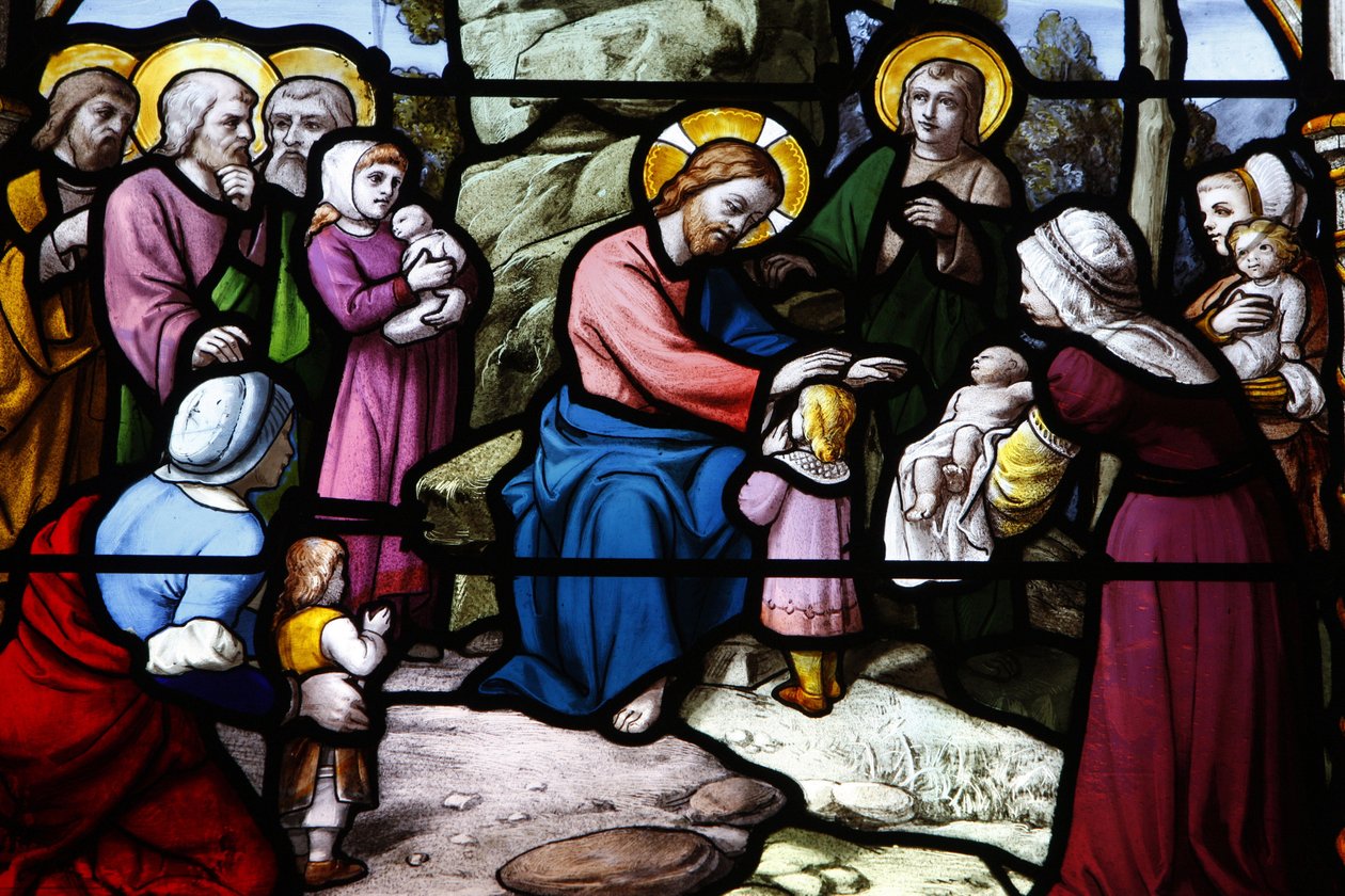 Saint Aignan Kilisesi İsa çocukları kutsuyor, Chartres, Fransa by Unbekannt