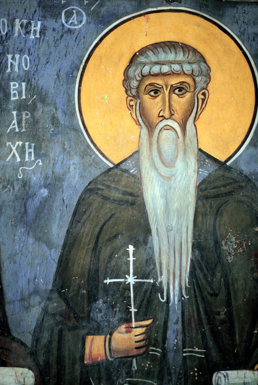 Aziz Arsene: 14. Yüzyıldan Bizans freski (1332) Nathex, güney duvar Phorbiotissa Bakire kilisesi, Asinou Unesco sitesi Troodos bölgesi, Kıbrıs by Unbekannt