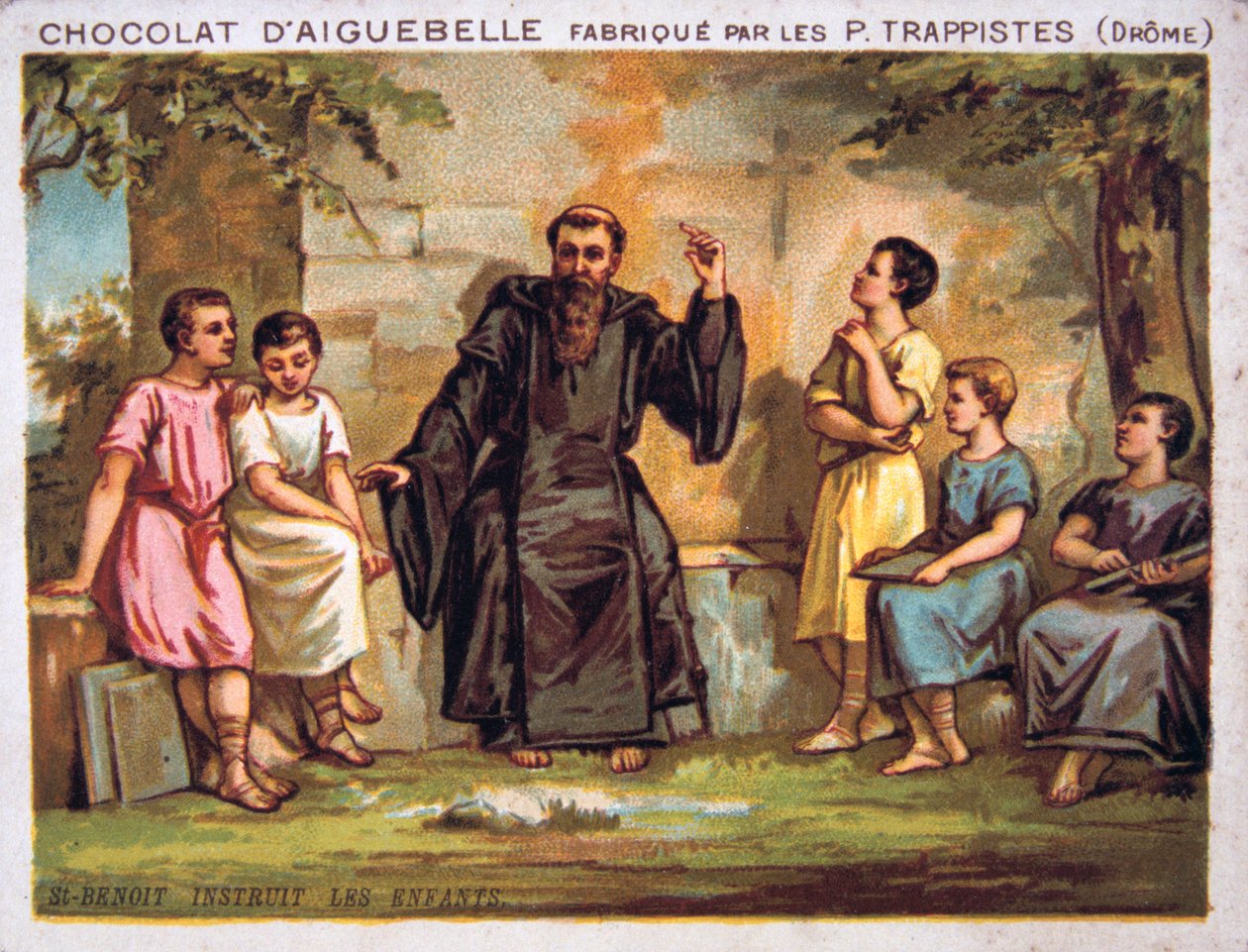 Saint Benoit çocuklara talimat veriyor, 19. yüzyıl by Unbekannt