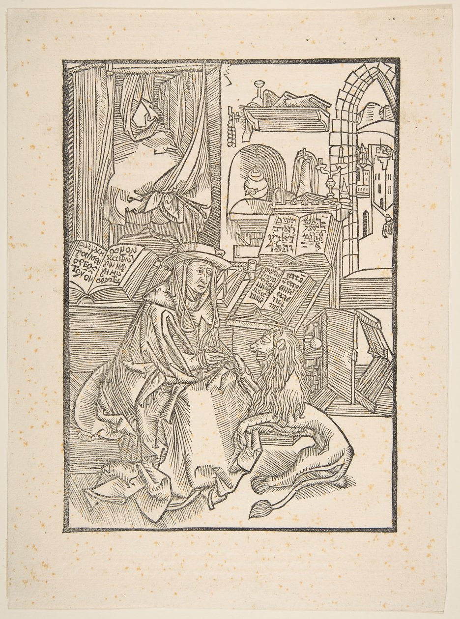 Aziz Jerome Aslan Ayağından Bir Diken Çıkarıyor, Lyons, 1508 copy.n.d. by Unbekannt