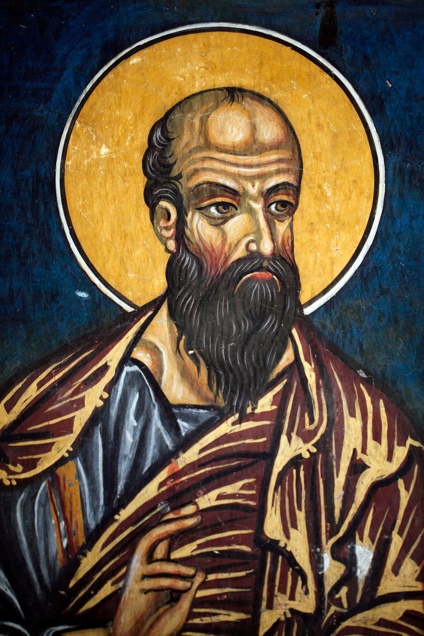 Aziz Paul: 14. Yüzyıldan Bizans freski (1332) Nathex, güney duvar Phorbiotissa Bakire kilisesi, Asinou Unesco sitesi Troodos bölgesi, Kıbrıs by Unbekannt