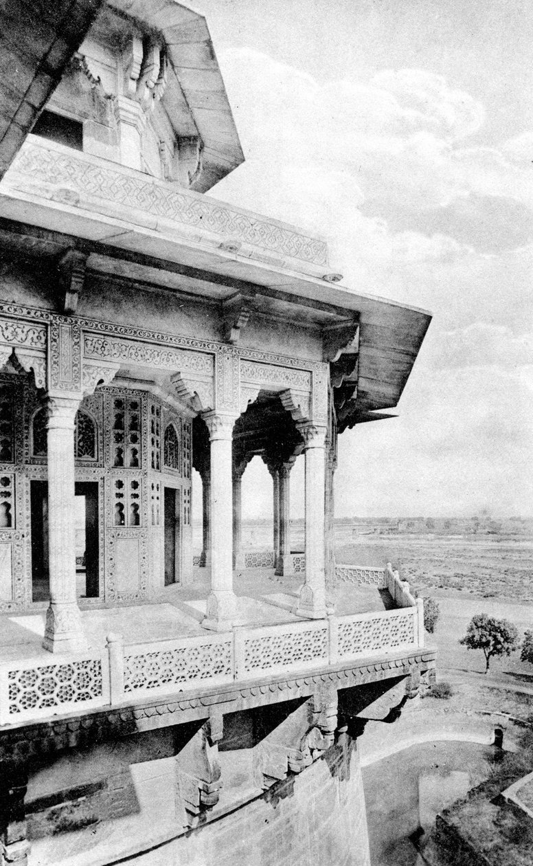 Agra Kalesi'ndeki Samman Burj balkonu, 20. yüzyıl by Unbekannt