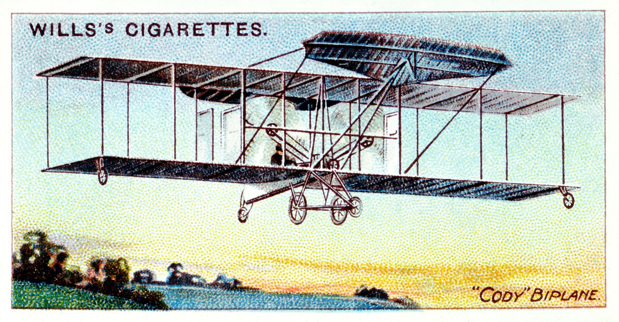 Samuel Franklin Cody , Amerika doğumlu İngiliz havacı, Cody Biplane c1909 ile uçuyor by Unbekannt