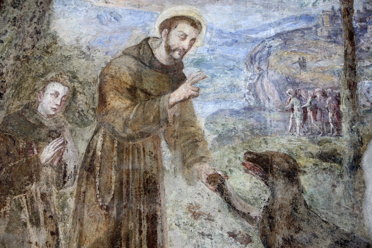 Santa Chiara manastırı, NapoliFresco detayı: SFrancesco, Napoli, İtalya by Unbekannt