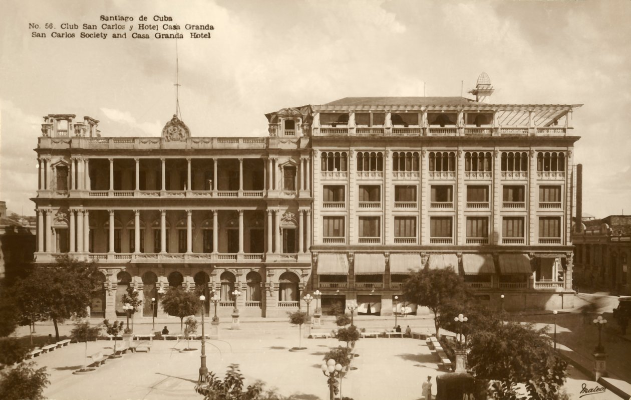 Santiago de Cuba - San Carlos Derneği ve Casa Granda Oteli, c1920