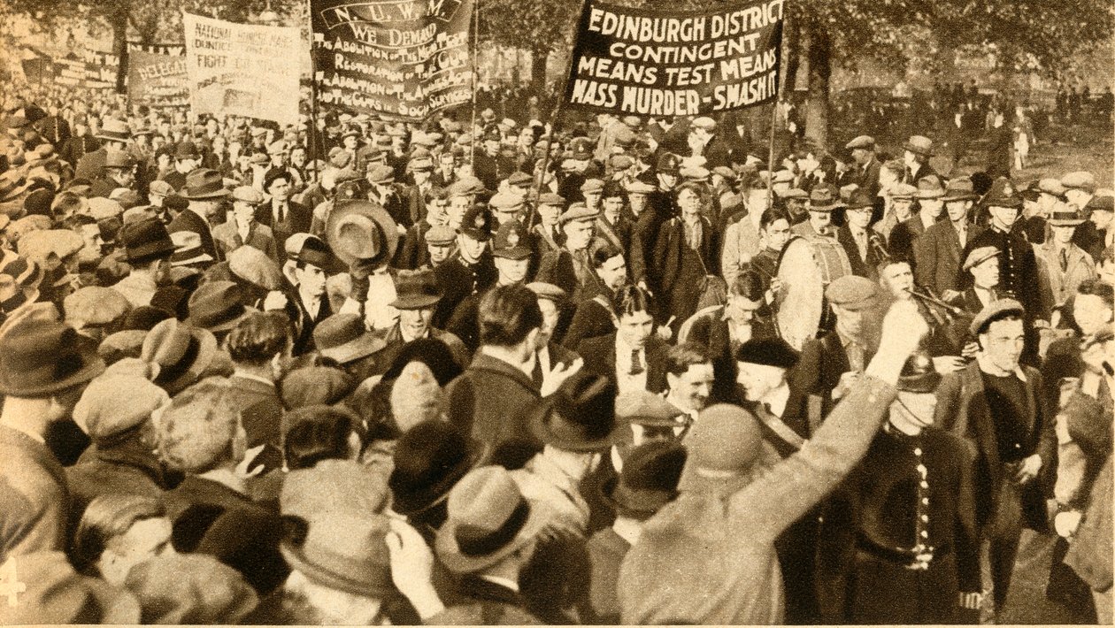 İskoç yürüyüşçüler, Means Test protestoları, Hyde Park, Londra, 1932, 1933. by Unbekannt