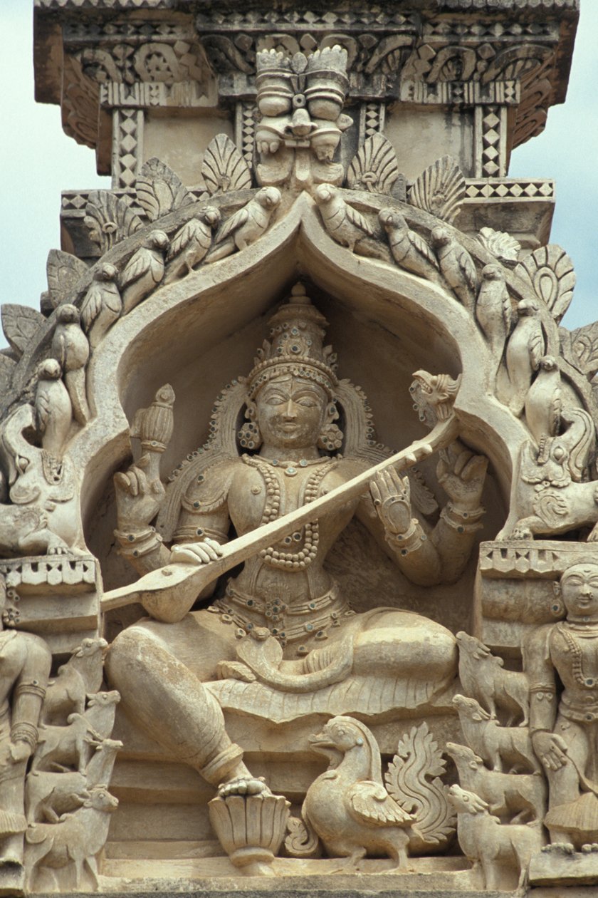 Heykel Hindu Tanrıçası Saraswati, Belur, bugün by Unbekannt