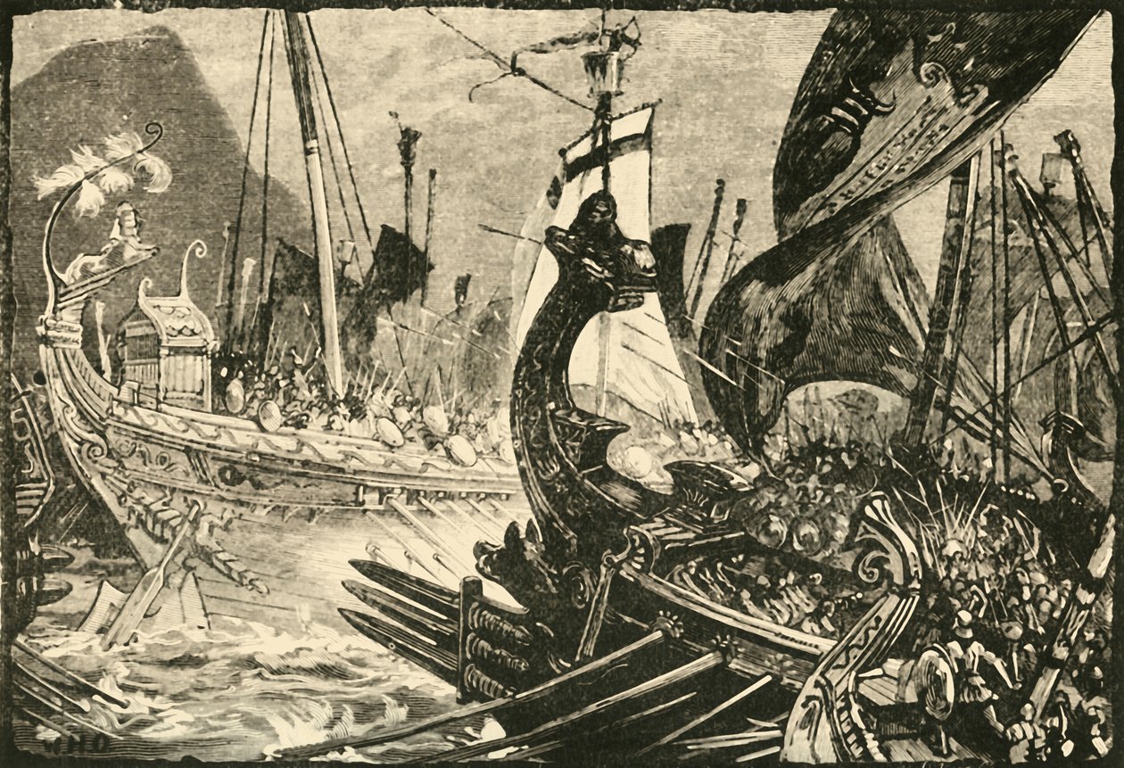 Ptolemy ve Demetrius Poliorcetes Off Salamis Arasındaki Deniz Savaşı, 1890. by Unbekannt