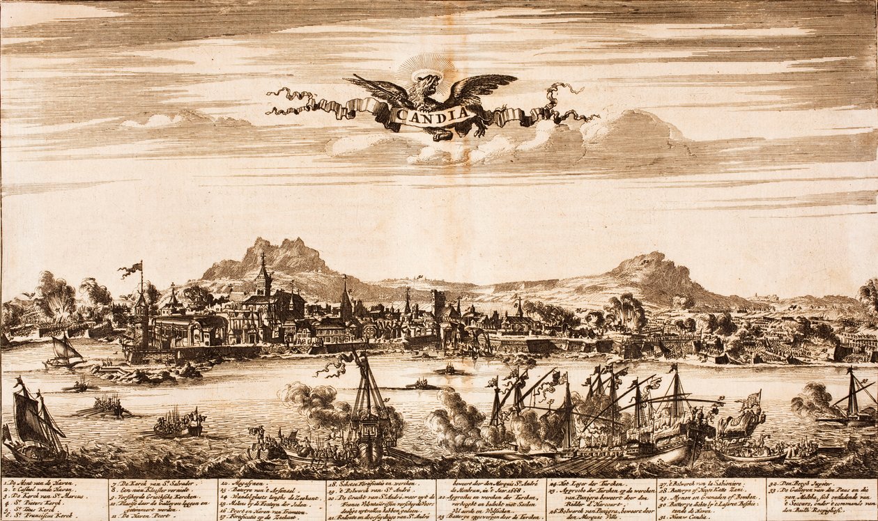 Candia kuşatması sırasında deniz savaşı From: Scene of War, 1675. by Unbekannt