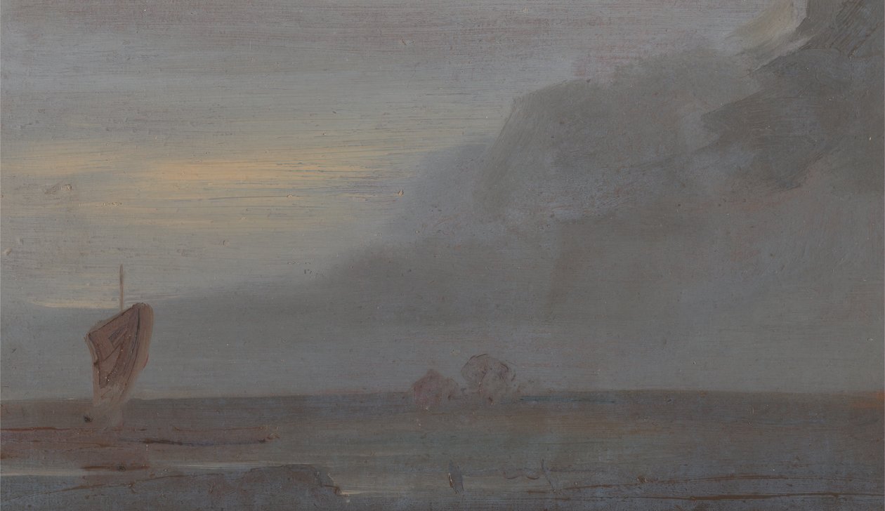 Tekneli Deniz Parçası: Akşam, Tekneli Deniz Manzarası, Akşam, ca. 1815. by Unbekannt