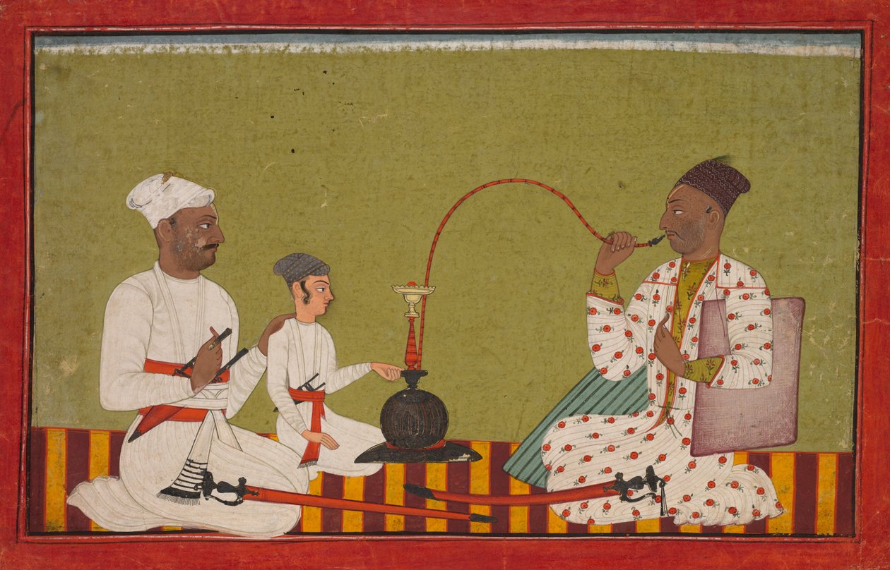 Oturan Prens Nargile İçiyor, c, 1710-1715. by Unbekannt