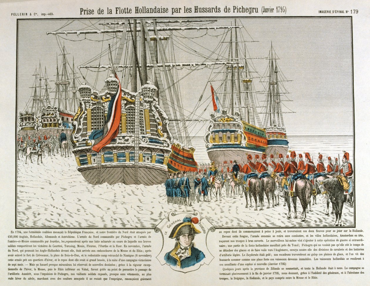 Pichegru birlikleri tarafından Hollanda Filosunun ele geçirilmesi, Ocak, 1795, 19. yüzyıl by Unbekannt