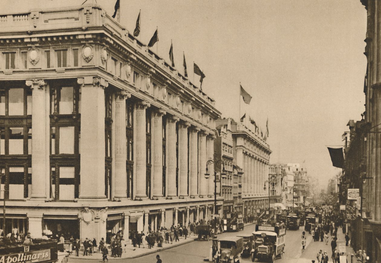 Selfridges ve binanın yuttuğu eski Oxford Street mağazalarının sonuncusu, c1935. by Unbekannt