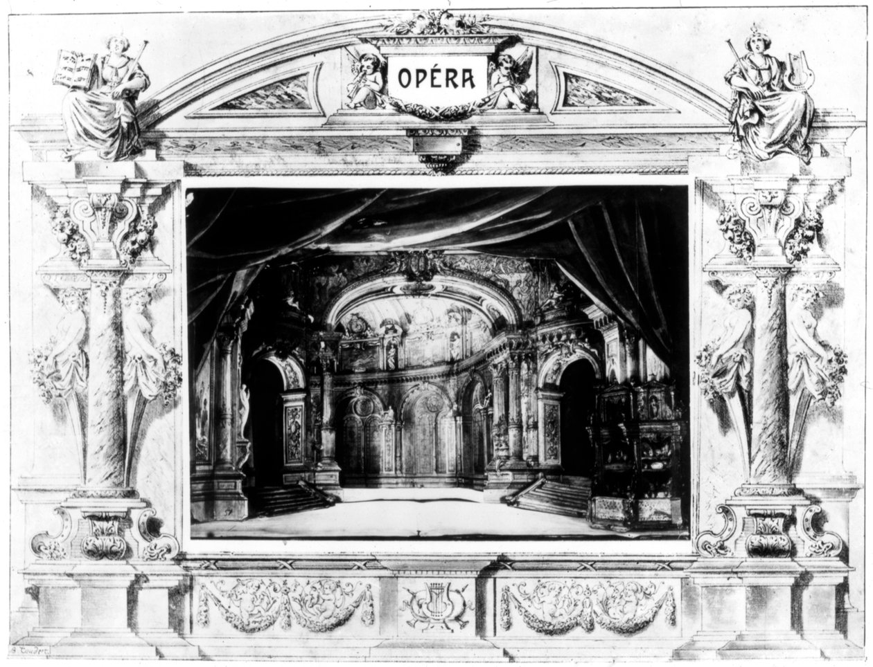 Mozarts Don Giovanni için set tasarımı, 1875 by Unbekannt