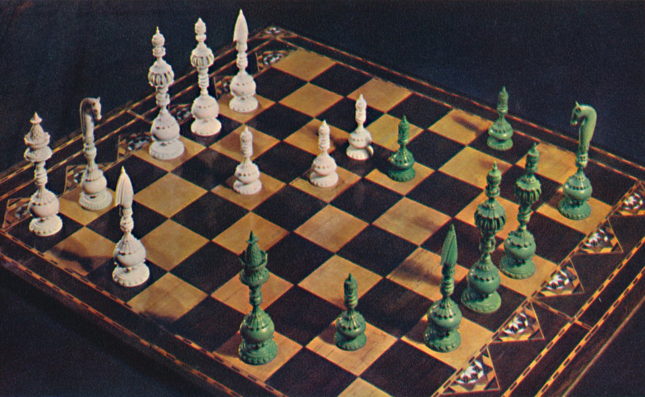 Onyedinci Yüzyıl Fildişi Satranç Adamları ve Tahtası, 1948 by Unbekannt